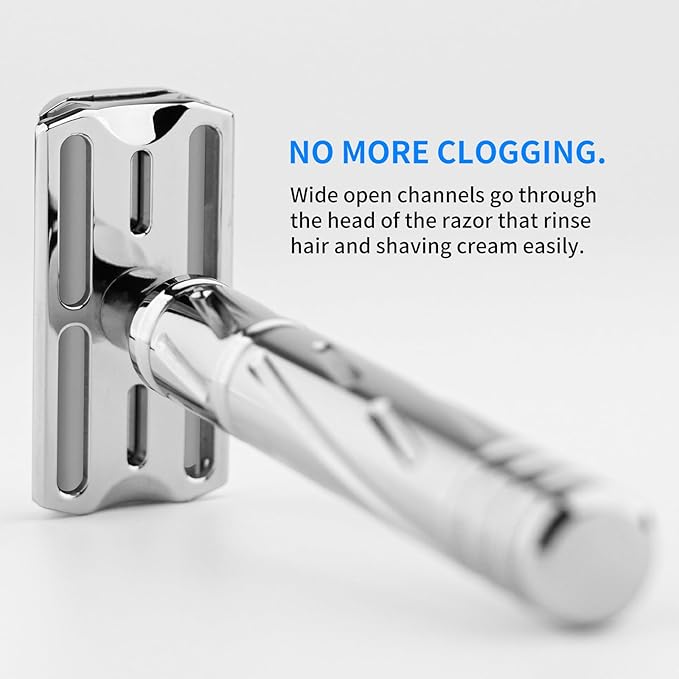 KAMPFE Double Edge Safety Razor Shaver Adopts CNC High-Precision Processing,Women and Mens razors for Shaving,30-degree Shaving Angled Head (aggress+++)