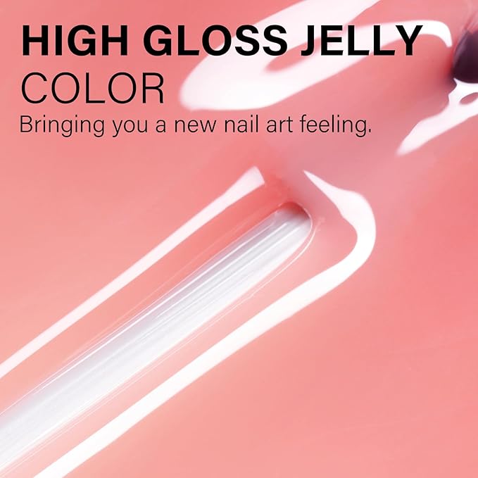 AILLSA Nude Gel Polish Natural Pink Jelly Gel Nail Polish Marshmallow Baby Pink Light Color Translucent Gel Polish Soak Off U V Gel Nail for French Manicure & Home Salon 0.51 Oz GB68