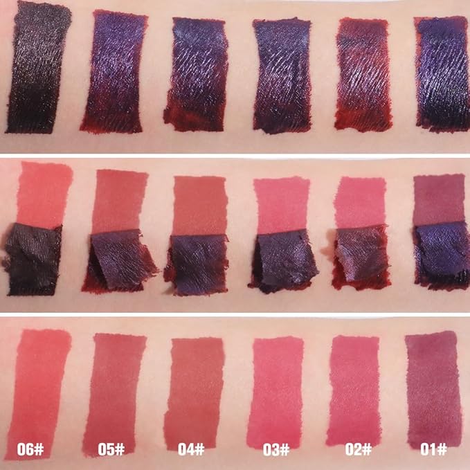 evpct 2Pcs Mauve Red & Nude Brown Peel Off Lip Stain Tints, Matte Liquid Lipstick Lip Stain Long Lasting Waterproof for Women, Longwear Lipstick Peel Off High Pigment Smudge-proof Easy Apply 02# & 04#