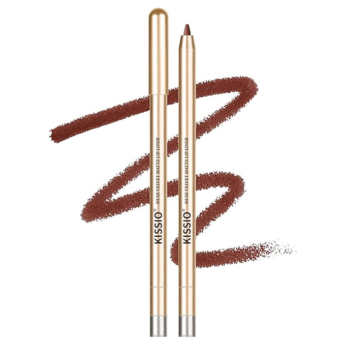 KISSIO Lip Liner,Creamy Lip Pencil,Long Lasting Lip Liner with Sharpener,Matte Finish,Smooth and Soft,Non-Dry,Easy to Use,Cruelty free,Touch me