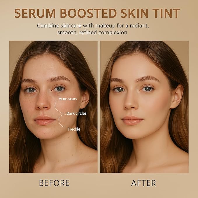 2PCS Beauty Balm Serum Boosted Skin Tint Stick – Face Tint Balm Foundation with Serum Benefits, Buildable Hydrating Coverage, Moisturizing Concealer Stick for Glowing Skin & Flawless Finish (3#, 2)