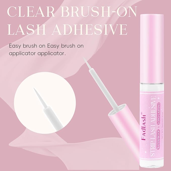 FADLASH Eyelash Glue for False Lashes White Clear Strip Lash Glue Strong Hold Waterproof Long-Lasting 5ml
