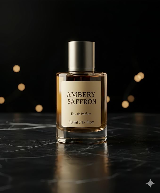 Larsweryar Ambery Saffron Eau de Parfum for Women - Long Lasting Perfume Spray with Saffron, Jasmine, Amber & Cedarwood - Inspired by B.accarat R.ouge 540, 1.7 Fl Oz