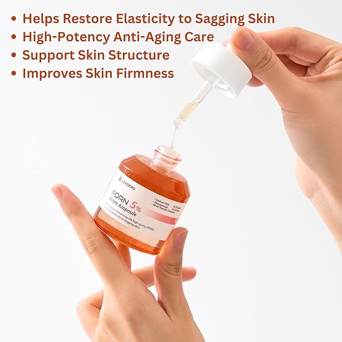 LEADERS PDRN 5% Active Ampoule – Anti-Aging Ampoule to Help Restore Elasticity to Sagging Skin, Improve Skin Firmness, and Supports Skin Renewal - Lightweight, Hydrating, Fast Absorbing Formula - 30ml