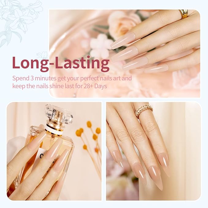 RARJSM Icy Jelly Gel Nail Polish Set of 6 Translucent Colors,Sheer Rose Nude Skintone Gelpolish LED UV Gel Clear Milky Light Pink Red Brown French Manicure Curing Requires 7.5ml DIY Home Nail Salon