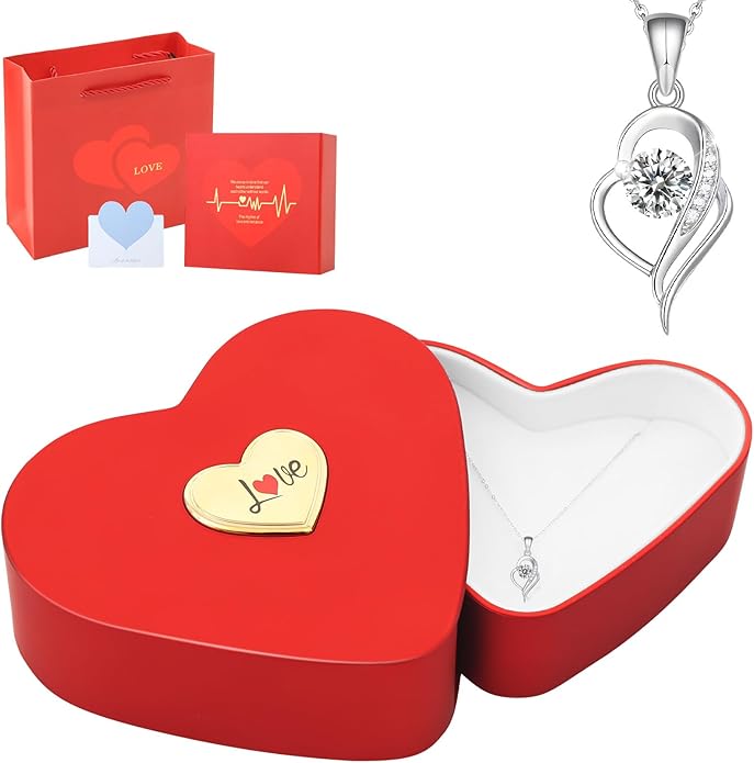 TIOEUSIV Valentines Day Gifts for Her,925 Sterling Silver Necklace for Women, Birthday Gifts for Wife Mom Grandma Girlfriend Sisters