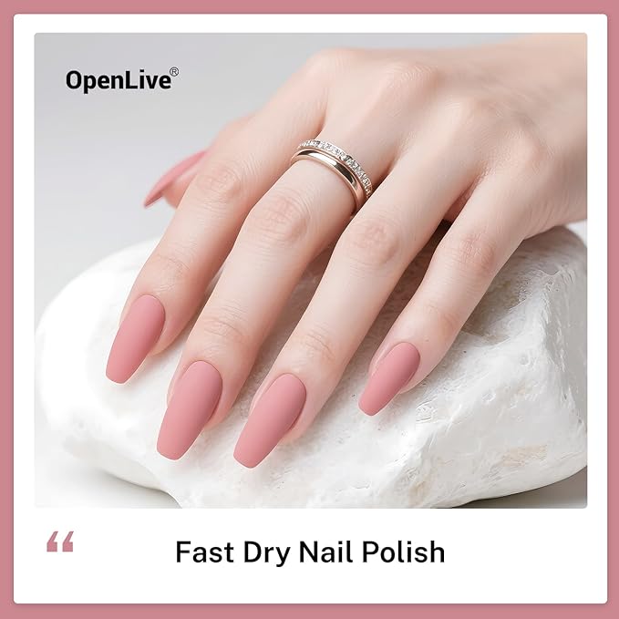 OpenLive 16.5ml Dusty Rose Nail Polish Large Volume Quick Drying Light Pink Nail Polish, Fast Drying and Long Lasting Color Nail Art DIY Home Manicure Gift for Women