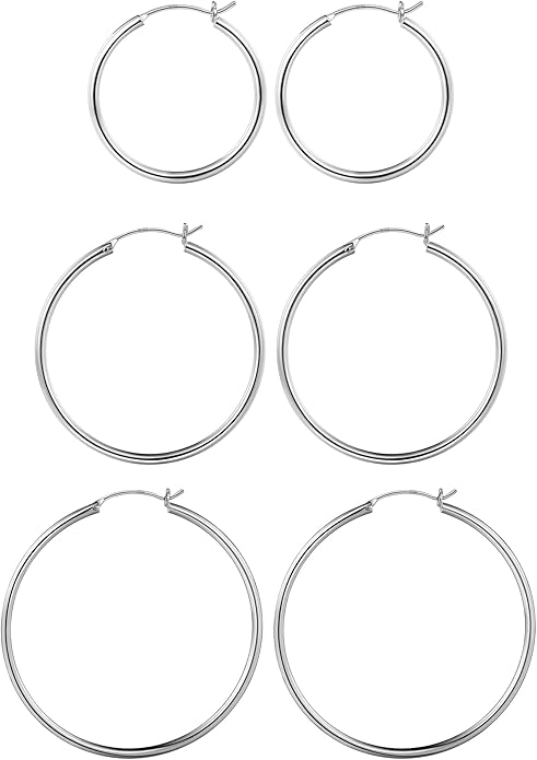 M MOOHAM 14K-Gold-Plated Hoop Earrings for Women - Hypoallergenic 14K Gold 925 Sterling silver-plated Post Sensitive Ears Nickel Free Hoops Earrings Set for Women Jewelry Lightweight 13-60mm