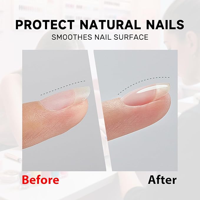 Karroy Gel Nail Polish Base Coat, Ultra Adhesive Clear Foundation Gel Long-lasting Soak-off, UV/LED Nail Lamp Cured, Nail Art DIY for Home & Salons, 1PC 18ml