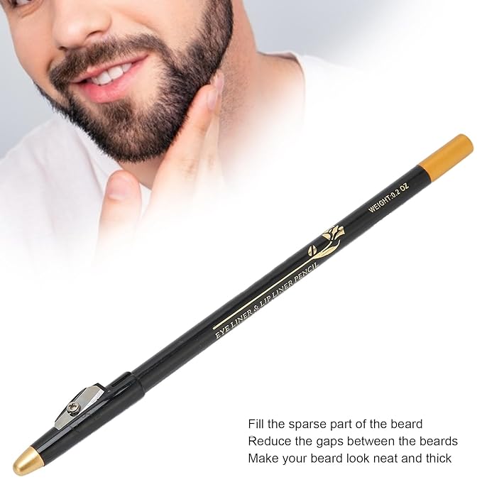 Beard Pencil Filler - Professional Beard Care Kit with Shaping Tool for Styling and Liner (Black)