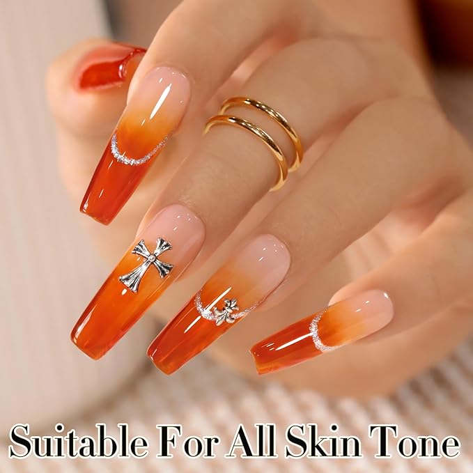 Double Rhythm 0.5 Oz Jelly Gel Polish Same Color Same Bottle Sheer Neutral Natural Light Milky Pastel 15ML Translucent Polish Art DIY at Home (Orange-A1635)