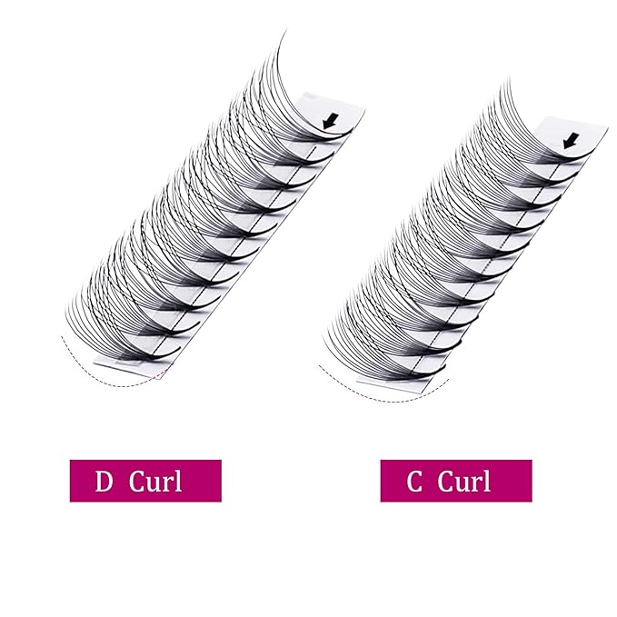 Volume Lash Extensions 0.07 12D Premade Fans D Curl Pro Ponit Middle Stem Premade Volume Fans Eyelash Extensions Pre Made Lash Fans (12D-0.07-D, 16mm)