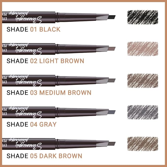 4 Packs Retractable Eyebrow Pencils for Women, Waterproof Ash Gray Eye Brow Pen with Brush for Eye Makeup, Dual-Sided Soft Ultimate Definer Sticks, Fine Tip lapiz de cejas