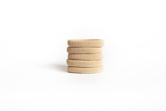 Soft Elastic Hair Ties | No Damage Hair Ties for Thick Hair | Seamless, Non-Slip, Comfortable & Durable Elastic Hair Bands for Women's Hair | Unbreakable & Stretchy Pack of 5 Blonde