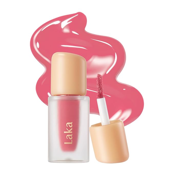 Laka Fruity Glam Lip Tint Mini, 1.9g/0.07oz, Glowing Lip Stain with Wide Color Spectrum, Hydrating & Lightweight Texture, Long-Lasting Bold Stain, Non-Sticky, Vegan, K-Beauty (#135 Hippie)