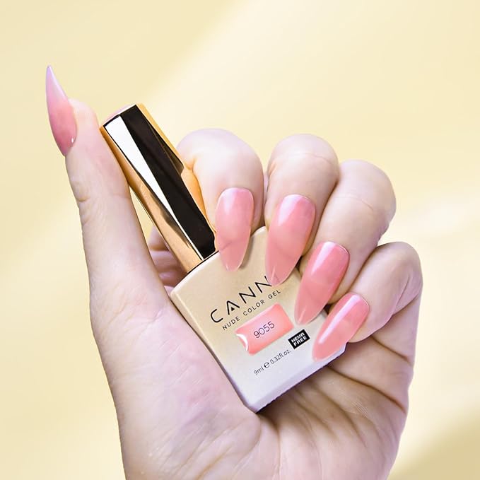 CANNI Nude Pink Gel Nail Polish, 1Pcs Translucent Jelly Gel Polish Color High Gloss Soak Off U V Nail Manicure Salon DIY