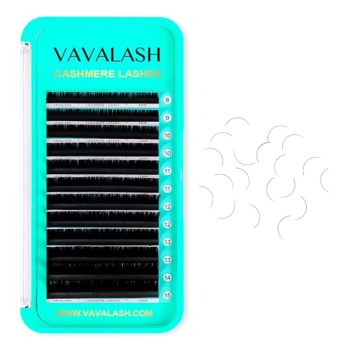 VAVALASH Cashmere Lashes 0.03/0.05/0.07/0.15 Premium Lashes Volume Eyelash Extensions 8-20MM Individual Silk Lashes Soft Matte Black Professional Lashes Extension Tray Supplies (0.15-DD-13-20MM)