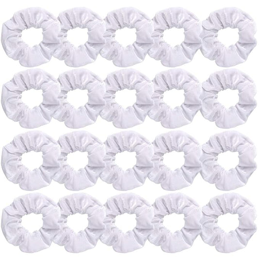 Didder 20 Pcs Hair Scrunchies Velvet Elastics Scrunchy Hair Ties White Soft Scrunchie Bobbles Ropes Scrunchie Solid color Hair Bands for Women Girls