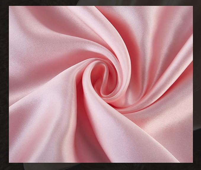 Mulberry Silk Pillowcases Set of 2, Hypoallergenic Satin Pillow Covers for Hair and Skin, with Hidden Zipper, Both Side 100% 19 Momme Silk (Pink,Queen)