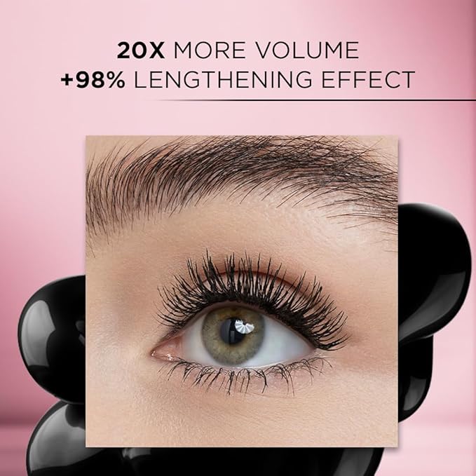 L'Oreal Paris Makeup Voluminous Lash Paradise Mascara, Voluptuous Volume, Intense Length, Feathery Soft Full Lashes, No Flaking, No Smudging, No Clumping, Mystic Black, 0.25 Fl Oz (Pack of 2)
