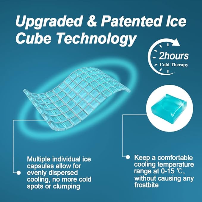 Comfcube Large Ice Pack for Back Pain Relief, 2 Hours Long Lasting Cold Lower Back Wrap, FSA Eligible, Flexible Cold Pack for Lumbar Pain, Sciatica, Coccyx, Herniated or Degenerative Disc, Surgery