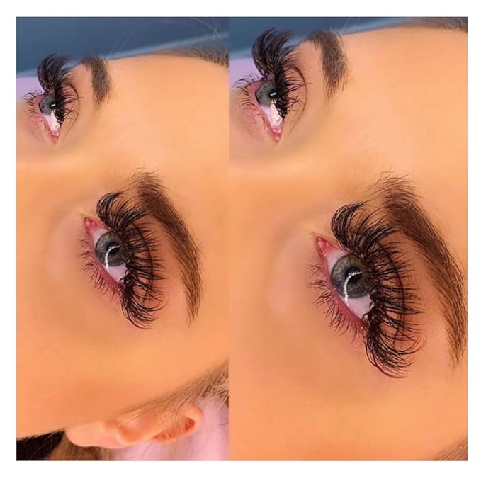 FADLASH Lash Extensions 0.03mm Mega Volume Eyelash Extensions D Curl 14mm Easy Fan Volume Lashes Self Fanning Eyelash Extensions (0.03-D, 14mm)