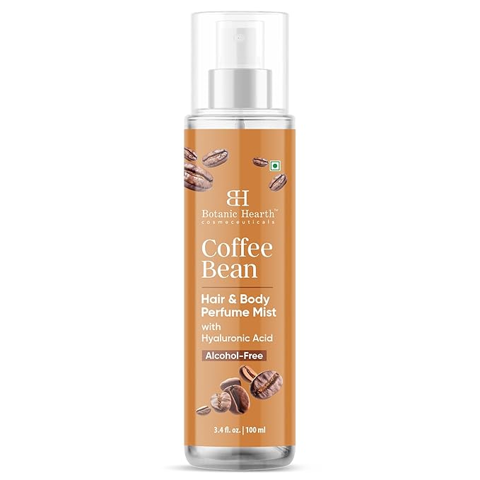 Botanic Hearth Coffee Bean Hair Perfume & Body Perfume Mist with Hyaluronic Acid – Alcohol-Free Body Spray for Long Lasting Fragrance & Hydration – Refreshing Coffee Scent, 3.4 fl oz / 100 ml