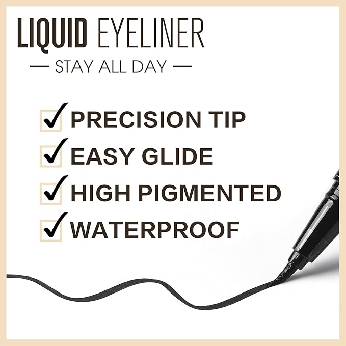 UCANBE Blue Mascara and Liquid Eyeliner Set, Waterproof Colored Eye Makeup Duo - Enhance Your Gaze with Natural Lasting Lift & Curl for Lashes and Pigmented Smudge-Proof Eye Liner
