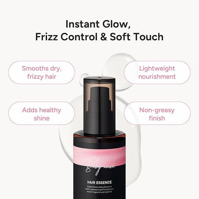 BANANAL 2-in-1 Korean Hair Perfume Oil & Serum with Moroccan Argan Oil & 12 Amino Acids for Dry, Damaged, Glass Hair Shine & Frizz-Control – Paraben & Alcohol-Free – Baby Musk, 100ml / 3.38 fl oz