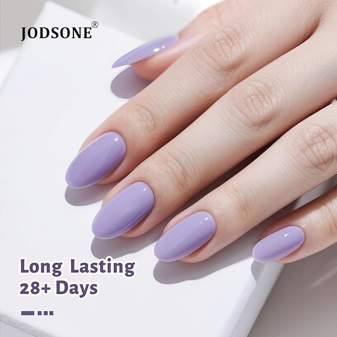 JODSONE Muted Purple Gel Nail Polish 10ml Soak Off LED Nail Polish Muted Purple Nail Color Salon Quality Long-Lasting Low Odor Need U V Lamp Curing
