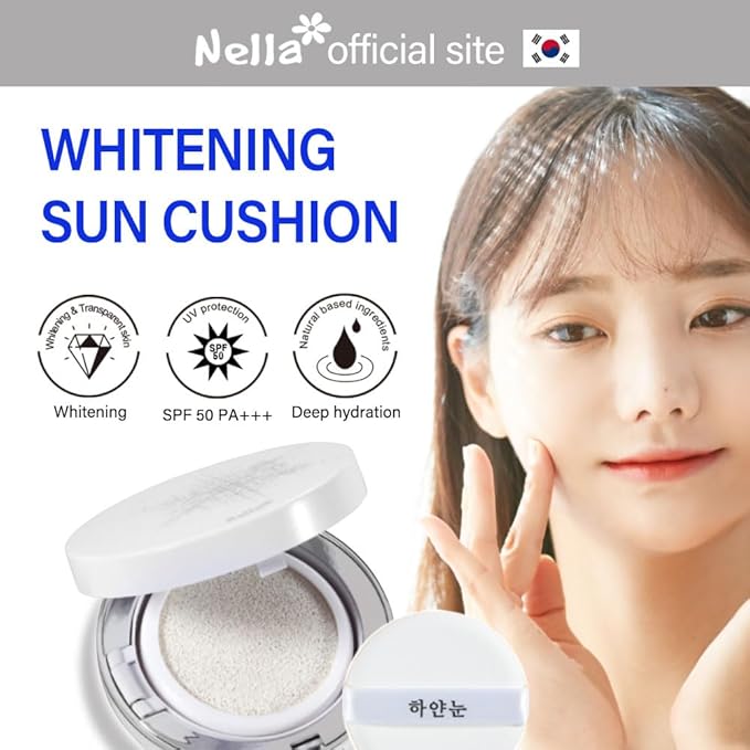 Nella Tone-Up Sun Cushion Compact, SPF50+/PA+++, Korean Skin Care