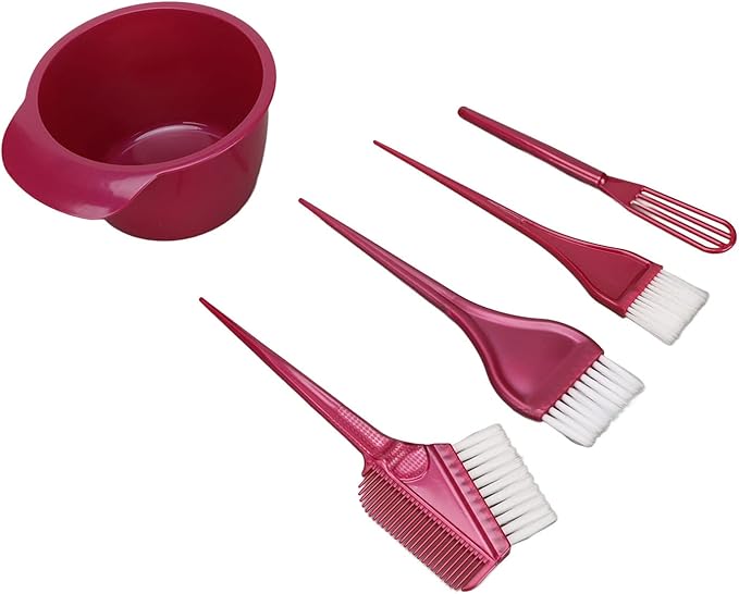 ZJchao Hair Bleach Kit, 5pcs NonSlip with Stirrer Hair Dye Coloring Kit Nylon Fiber Brushes And Mixing Bowl for Professional Dyeing And Styling