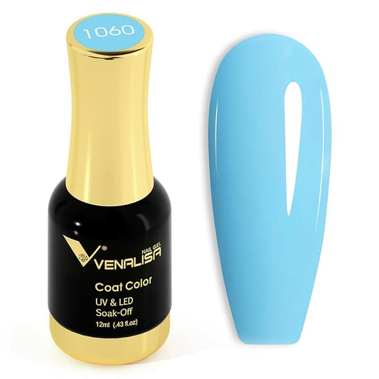 VENALISA Blue Gel Nail Polish 1 Pcs 12ml Sky Blue Color Gel Polish Soak Off UV Salon Manicure DIY at Home Nail Art For Girls Women