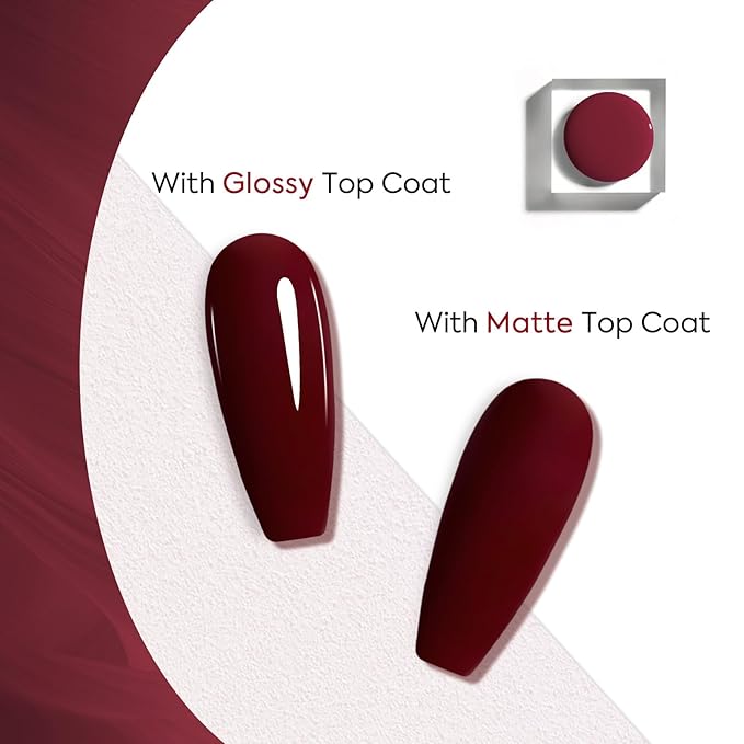 VENALISA Burgundy Red Gel Polish 1 Pcs Dark Red Color Fall Gel Nail Polish Soak Off UV Gel DIY at Home Manicure Salon Nail Art For Girls Women