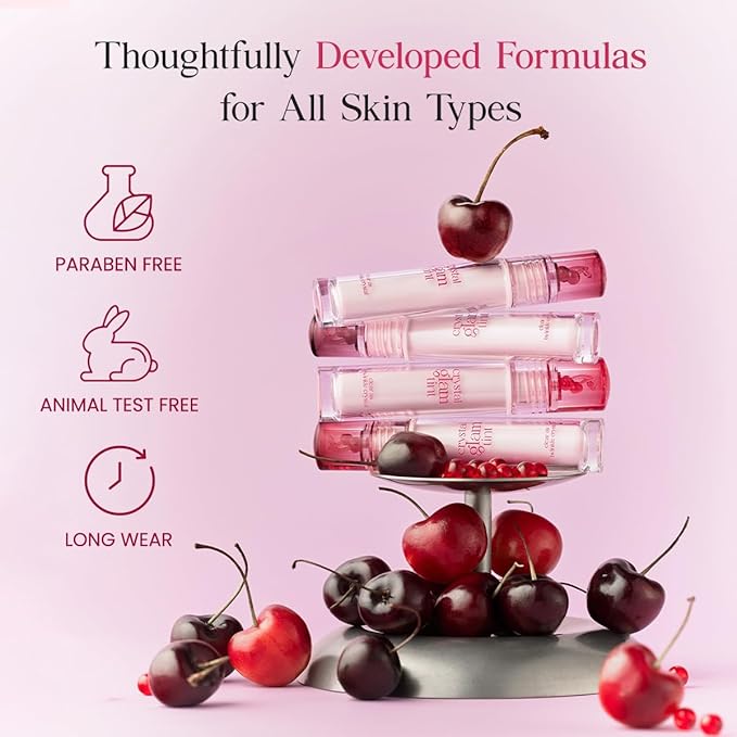 CLIO CRYSTAL GLAM TINT (CHERRY SERIES 027 HONEY CHERRY), Glossy Finish, Lightweight, Buildable, Glass-Like, Smoothing, Long-Lasting, Vivid, Transparent, Shiny, Moisturizing Lip Stain, Korean Lip Tint