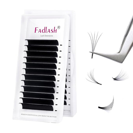 Easy Fan Volume Lashes FADLASH 0.07 0.05mm Self Fanning Eyelash Extensions C D DD Curl Eyelash Volume Extensions 8-25mm Length (0.07-C, 13mm)