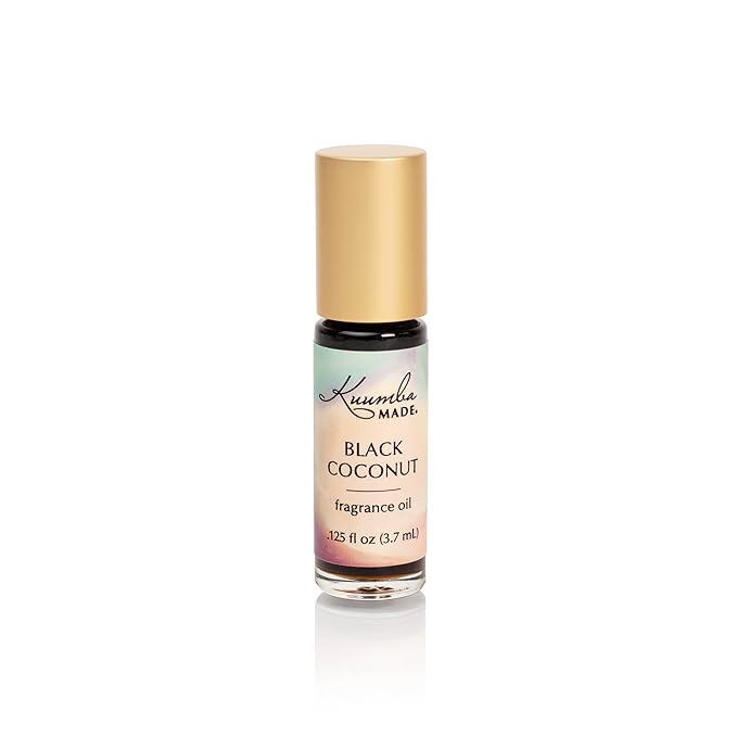 Kuumba Made Black Coconut Fragrance Oil, Long-Lasting Small-Batch Perfume Roller, Vegan, Alcohol-Free, .125 Fl Oz