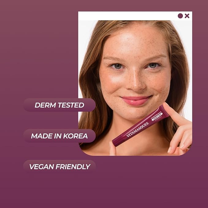 Vitamasques Lip Butter Balm - Berry Jam Pack of 3, Korean Lip Balm - Peptide Lip Treatment - Lips Balm Hydrating - Light Tinted Lips balm - Made in Korea - 0.33 fl.oz