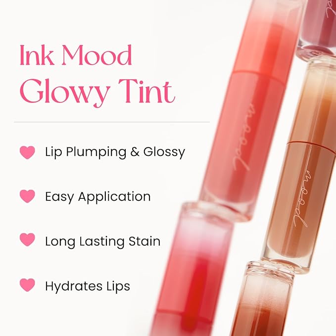 Peripera Ink Mood Glowy Tint | Lip-Plumping, Naturally Moisturizing, Lightweight, Glow-Boosting, Long-Lasting, Comfortable, Non-Sticky, No White Film (003 ROSE IN MIND)