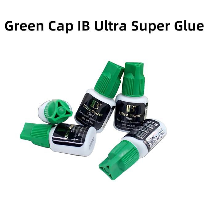 3 Bottles Korea i-Beauty IB Ultra Super Glue/Pirmer/Super Bonder Eyelash Extensions Glue Green Cap Adhesive Black Beauty Tools Professional Salon Use by Lava