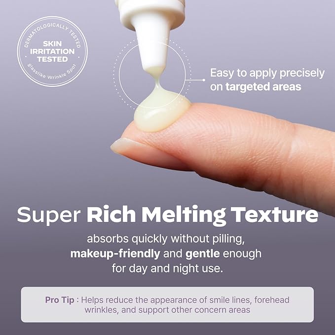 GLASSLIKE Triple Power Wrinkle Spot Ampoule, Hydration Boosting, Firming and Anti-wrinkle, wrinkle wrapping serum - 0.47 fl. oz