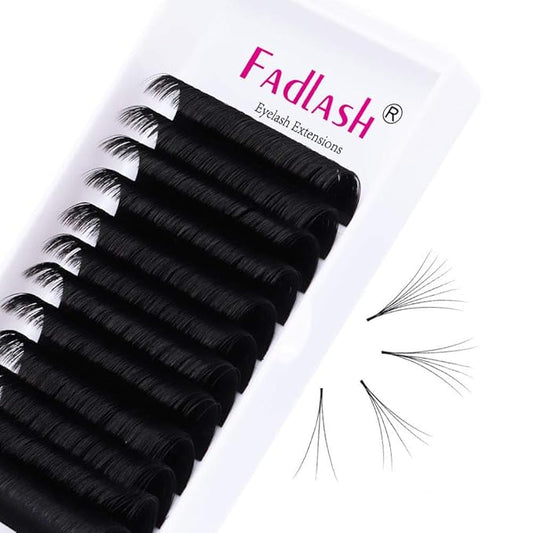 Easy Fan Volume Lashes Eyelashes Extension 0.03 C Curl 19mm Mega Volume Lash Extensions FADLASH Self Fanning Lash Extension Supplies Lash Trays Automatic Flowering (0.03-C, 19mm)