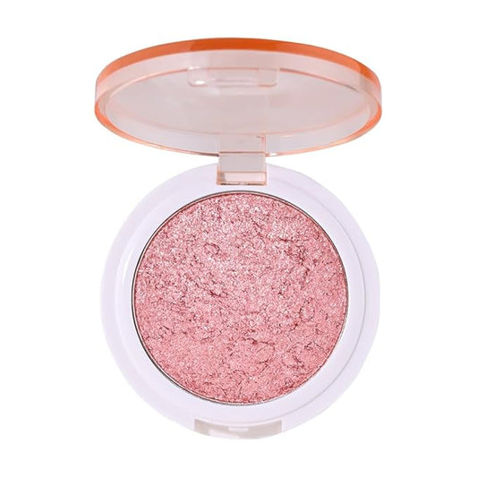 Highlighter Makeup Palette for Blush,Contour,Shadow,Face or Eye Makeup, Shimmer Glow, Creamy Mousse Pressed Powder, Intensely Pigmented, Glitter Sparkling (B03-04# Glass Pink)