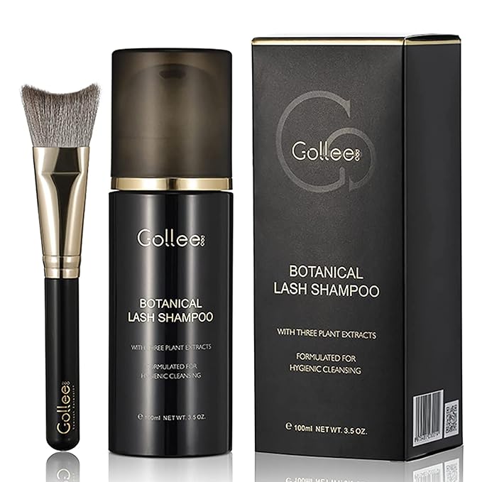 Lash Shampoo -100 ML Eyelash Shampoo Eyelash Extension Cleanser for Lash Extensions with Brush Eyelash Wash for Extensions & Natural Lashes/Paraben & Sulfate Free Safe Makeup Remover