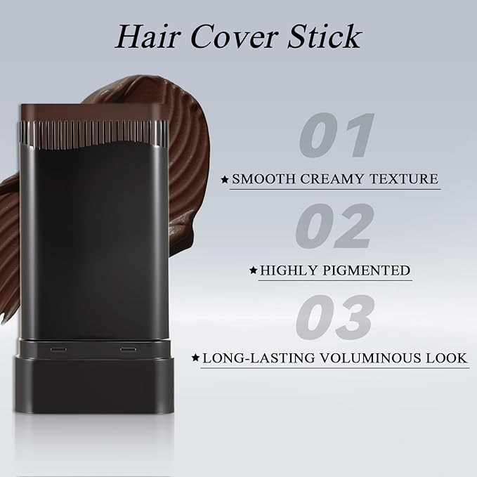 KGAJSGH Beard Touch-Up for Men, Instant Gray Hair Cover Stick, Built-In Comb for Seamless Blending, Cream Concealer, Quick Temporary Cover