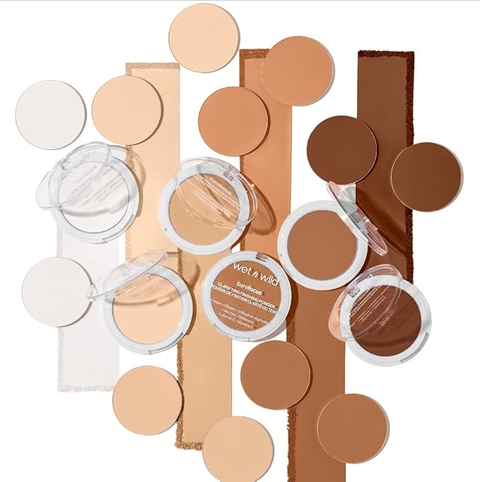 wet n wild Bare Focus Clarifying Finishing Powder | Matte | Pressed Setting Powder Light-Medium (Pack of 2)