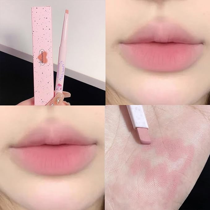 5 Colors Lip Liner Pen Set, 5pcs Nude Pink Lipstick Set, Longwear Waterproof Creamy Matte Finish Lip Pencil for Defines Perfect Lip Shape