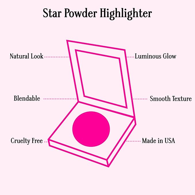 Gerard Cosmetics Star Powder Highlighter Audrey, Champagne Gold Highlighter Makeup for Glowing Skin, Professional Mineral Facial Luminizer, Cruelty Free, Made in the USA