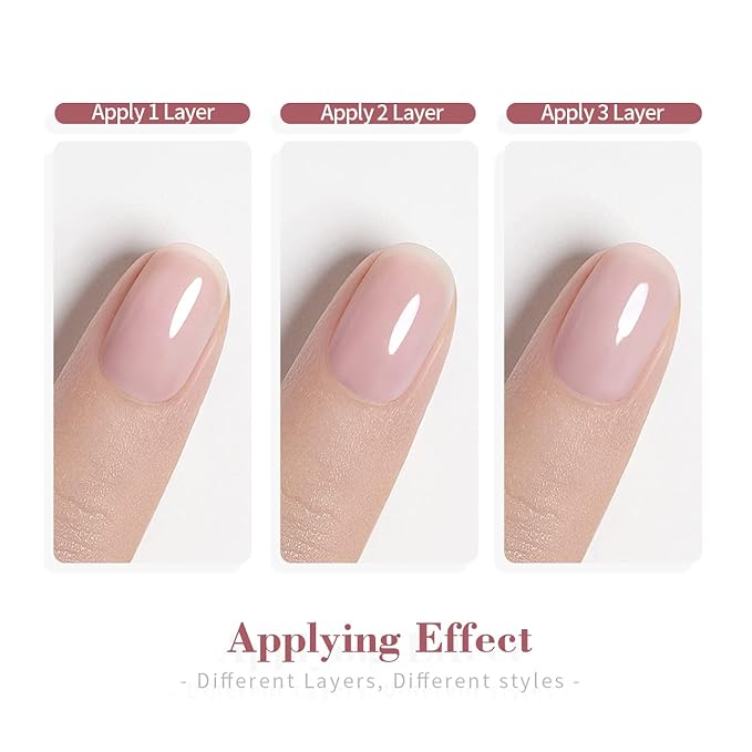 RARJSM Nude Gel Nail Polish Pale Mavue Neutral Nude Colors Skin Tone Cameo Gel Polish Single Bottle 15ml Jelly Sheer Transparent Polish Soak off UV LED Cured for Winter Home Salon DIY French Manicure
