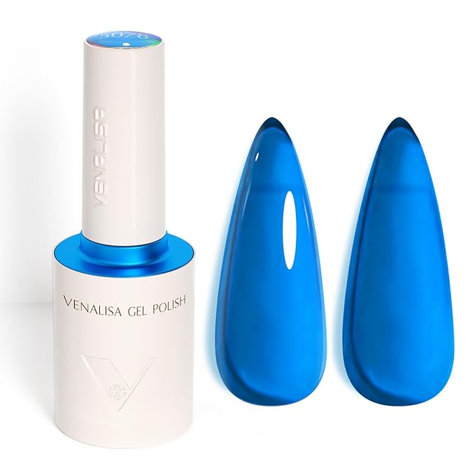 VENALISA Blue Jelly Gel Nail Polish, 1 Pcs Transparent Blue Gel Polish Sheer Color High Gloss Soak Off U V Nail Manicure Salon and DIY at Home Gifts for Women